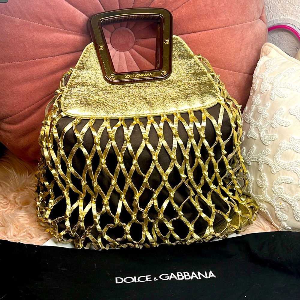 Dolce & Gabbana Gold and Brown Women's Bag